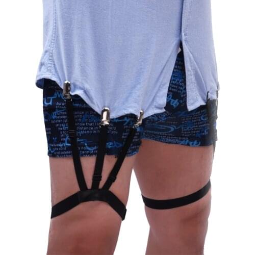 New Mens Shirt Stays Garters Suspenders Elastic Adjustable Men Shirt Garter Holder Braces For Shirts Gentleman Leg Belt Stirrup
