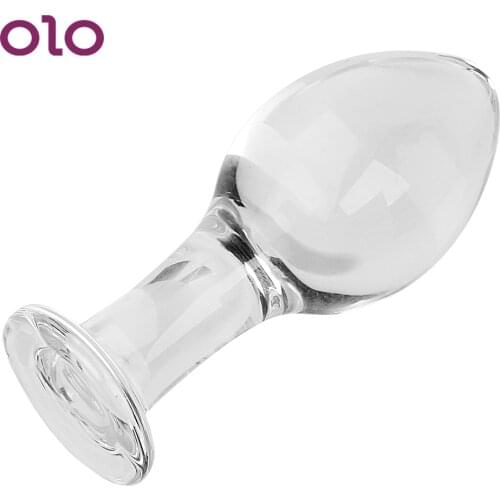 OLO Crystal Dildo Anal Plug Bead Large Glass Butt Plug Prostate Massage Female Male Masturbation Sex Toys for Women Men Gay