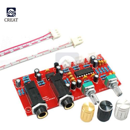 PT2399 Digital Microphone Amplifier Board Karaoke Plate Reverb Preamplifier Reverberator Suite Components DC 12V-24V NE5532