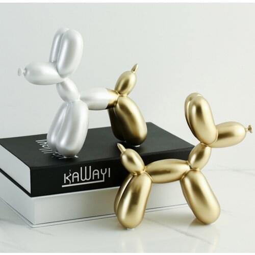 Resin Crafts Sculpture Balloon Dog Desktop Ornament Nordic Style Figurine Cretative Animal Craft Statue Home Art Gift
