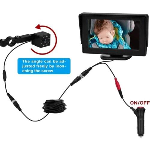 Shockproof Baby Child Car Seat Mirror 360° Adjustable Infants Safety Back Seat Monitor with Camera 150° Wide View