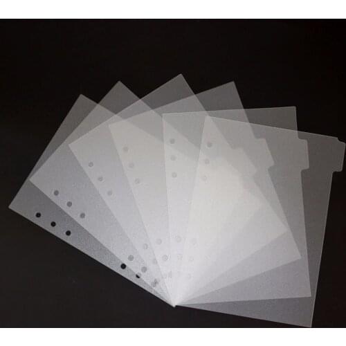 PVC Transparent A5 Notebook Spiral Binder Index Separator Page Dividers Diary Book Sticker Stationery