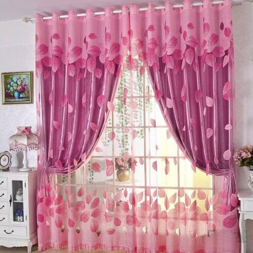 Luxury Embroidered Modern Leaves Customized Curtain Tulle With Beads For Living Room Bedroom Kitchen Blackout Curtain Treatment