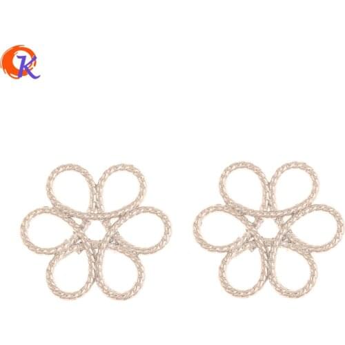 Cordial Design 100Pcs 23*26MM Jewelry Accessories/Earrings Connectors/Rhodium/Flower Shape/DIY Making/Hand Made/Earring Findings