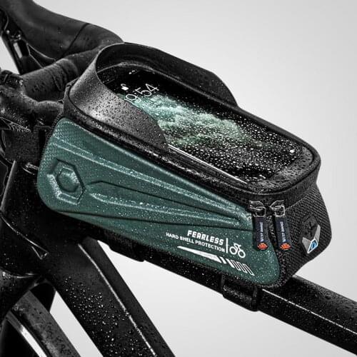 Bike Bicycle Front Top Tube Bag 7.0 Inch Touch Screen Phone Case Bag Waterproof Cycling Phone Mount for MTB Frame Handlebar Bag