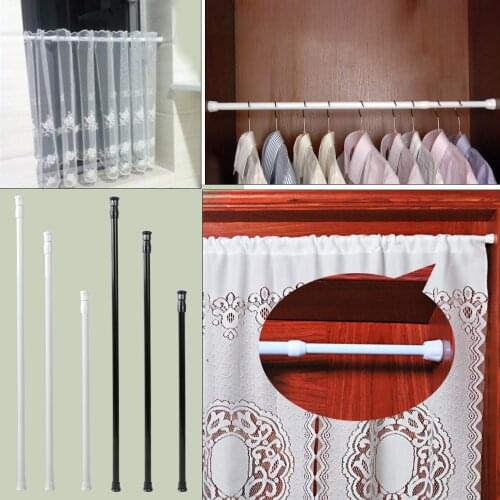 Extendable Adjustable 55-90cm Spring Loaded Tension Rod Rail Pole Hanger Telescopic Curtain Shower Bathroom Window Products