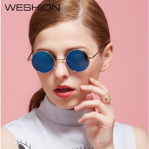 WESHION Rimless Sunglasses Women Men Polarized Round Small Classic Ladies Desinger Shades 2018 Lunettes De Soleil Pour Femmes