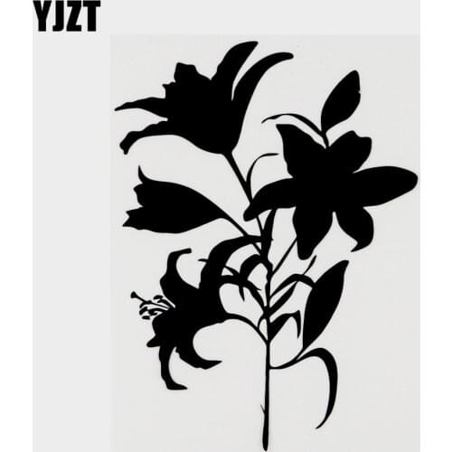 YJZT 11.9CM×16.3CM Fashion Plant Flowers Car Window Sticker Decal Vinyl 18B-0176