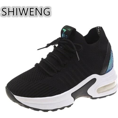 New spring air cushion heighten womens shoes fashion breathable casual shoes soft soles comfortable non-slip sneakers