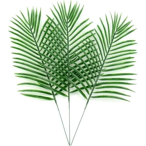 10pcs Large Plastic Artificial Green Leaf Tropical Palm Foliage Leaves Plant For Hawaiian Party Wedding Home Garden Decorations