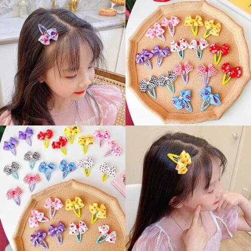 10pcs/lot Ribbon Hairpins Safety Wrapped BB Hair Clips for Girls Fashion Hair Pins Children Hairclips Hair Accessories Ornaments