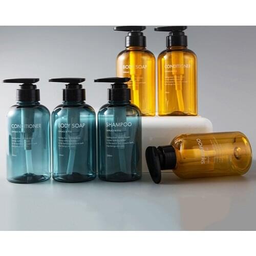 3Pcs Soap Dispenser Bottle Bathroom Shampoo Bottle Large-Capacity Press Type Lotion Body Soap Empty Bottle Set