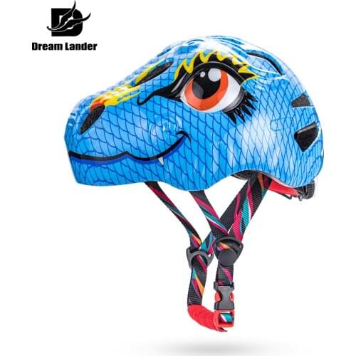 3D Cartoon Kid’s Bike Helmet with Led tailight Dinosaur Toddler Bike Helmet for outdoor cycling