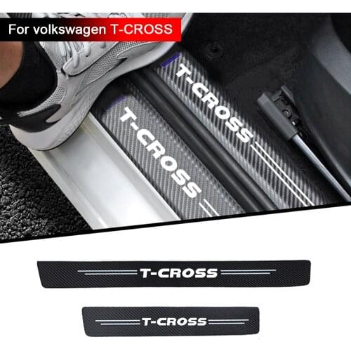4pcs Cloth fiber Car threshold protect Car sticker car accessories interior decoration for volkswagen vw T-CROSS TCROSS