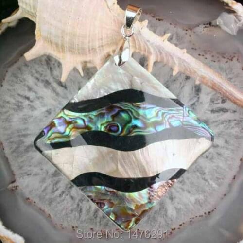 40X40MM Abalone Mop Shell Rhombus Bead Pendant