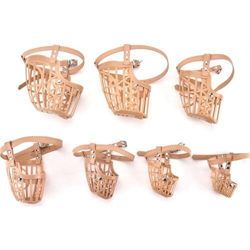 7 Sizes Anti-biting Adjusting Straps Mask Plastic Dogs Muzzle Nylon Basket Cage Adjustable Pet Dog Muzzle Top Quality