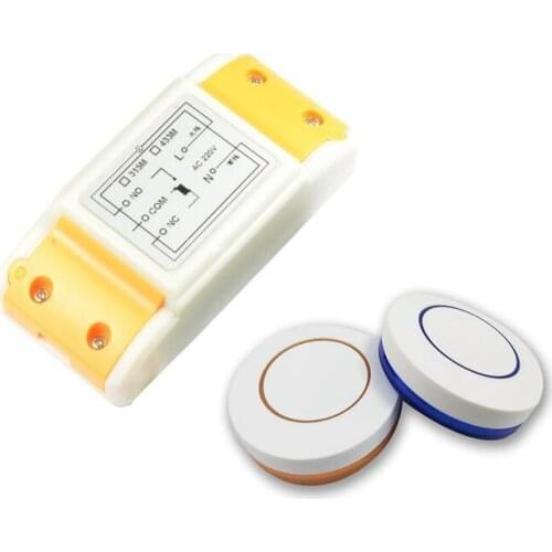 AC220 v 1 ch RF wireless remote control switch receiver transmitter paste Circular panel universal power switch