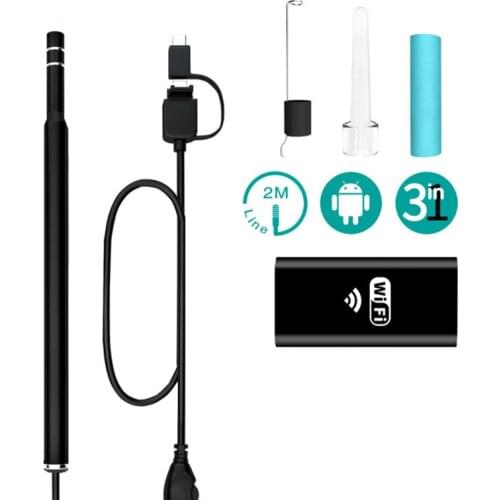 Wireless WiFi 5.5mm Ear Endoscope Video HD 720P Medical Safety Waterproof Camera IPhone Android Otoscopes Endoscopy and Windows