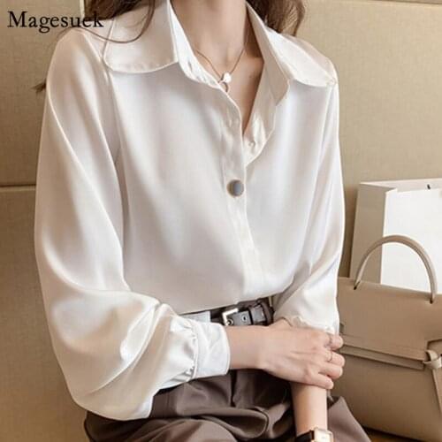 Spring Autumn Chiffon Blouse Women Long Sleeve Cardigan Button Up White Shirt Women Casual Loose Blouses Tops Blusas Mujer 10483