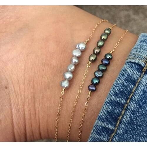 Black Pearl Anklet Peacock Pearl Gold Ankle Bracelet Tahitian COLOR Pearl Summer Anklet Beach Anklet