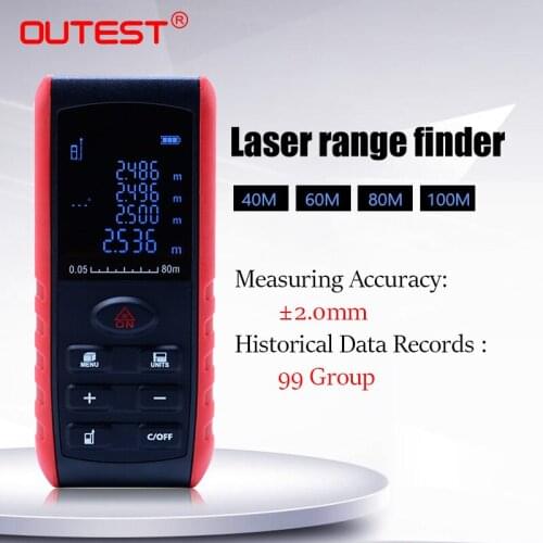 Digital Laser Distance Meter 40m/60m/80m/100m Portable Range Finder Area Volume Measurement with Angle Indication hot sale