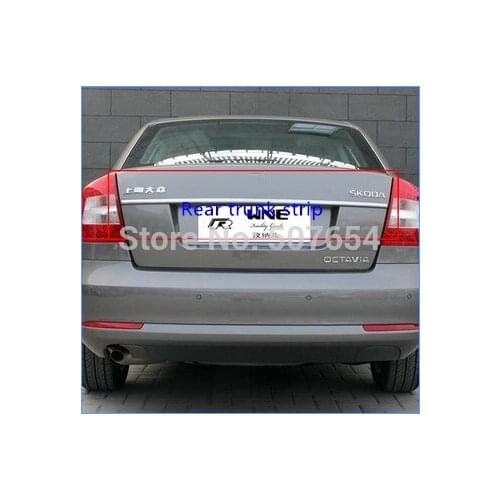 Higher star Stainless steel car rear trunk decortion trim,rear trunk strip For Skoda Octavia 2009-2013