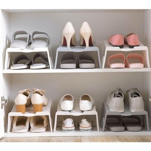 Living Room Double Shoe Rack Holder Cabinet Organizer Plastic Down Bunk Storage Shelf Rack Bedroom Shoe Organizer