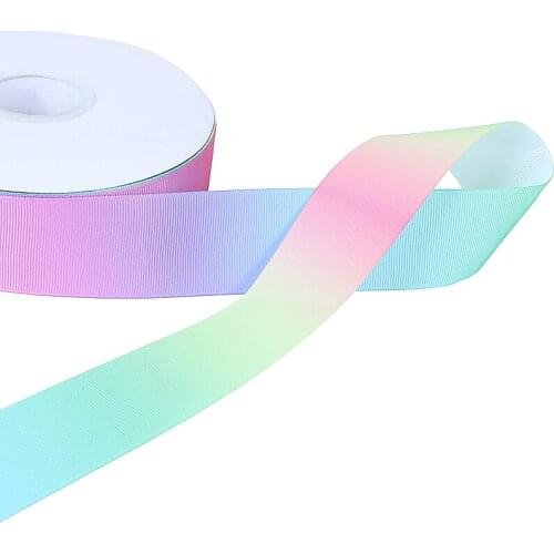 FLRA Ribbon Free shipping 16/22/25/38/50/75mm rainbow ombre grosgrain ribbons