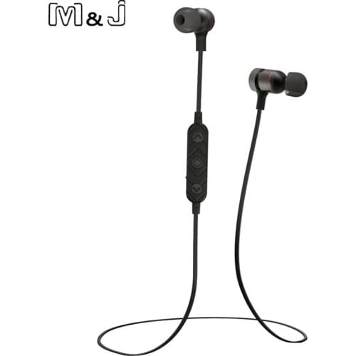 HT9 Bluetooth Headphone Magnet Wireless In-Ear Noise Reduction Earphone With Microphone Sweatproof Stereo Headset For Phone