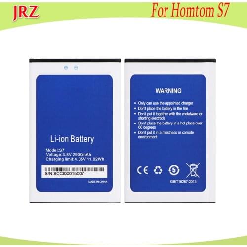 JRZ LOT=10PC 3.8V 2900mAh For Homtom S7 battery High Quality phone Replacement Batteries Bateria For Homtom S7 Smartphone