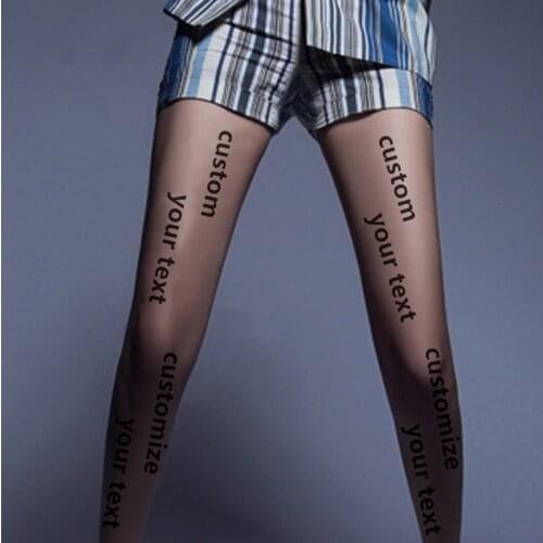 Women Fashion Tights With Inscriptions Skin Transparent Printed Letter Pattern Tattoos Pantyhose Woman Stockings Tattoo Lingerie