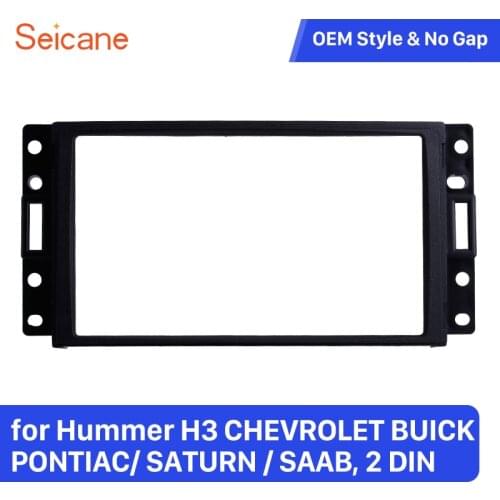 Seicane Double Din Car Fascia Panel Plate Trim Kit for Hummer H3 CHEVROLET BUICK PONTIAC/ SATURN / SAAB Refitting Frame in Dash