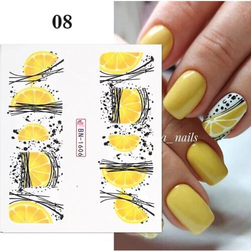 1PC Summer Fruits 3D Nail Sticker Watermelon Strawberry Avocado Water Decals Slider For Manicure DIY Nail Art Decoration