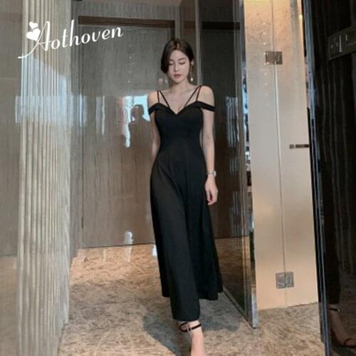 Summer High-end Women Dresses Black V Neck Spaghetti Strap Maxi Dress woman Bandage Sexy Party Dress Elegant Woman Vestidos