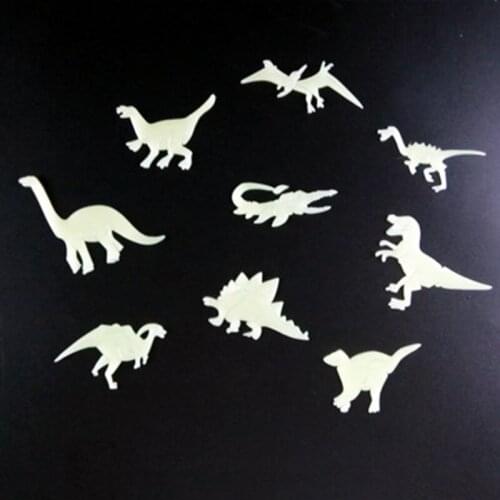 Hot Sold 3D New Creative PVC Luminous Dinosaurs Wall Stickers Glow In Dark Kid Room Decor Dinosaurs Decorative Removable Wall