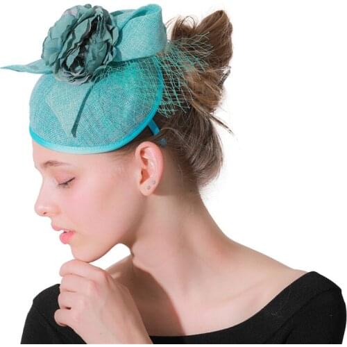 Fashion Chic Flower Headwear Hair Clip Mesh Show Fascinator Hat Women Wedding Party Headpiece With Hair Pin Mesh Hair Accessory
