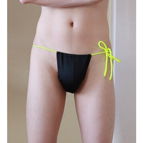 Mens Sexy Lace-up Sponge Pad Brief Hot Male Breathable Swimwear Fashion Sexy Men Underwear Comfortable Men Briefs