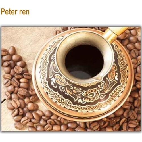 Peter ren Diy diamond painting cross stitch kit cups full diamond embroidery Malt tea 5d square diamond mosaic printed on canva