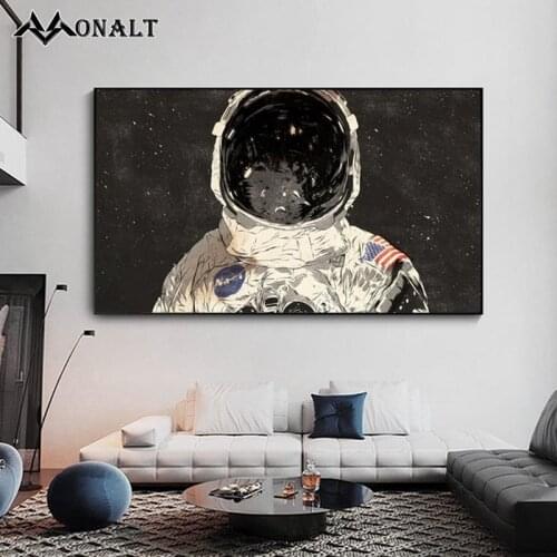 WALL HOME DECOR Abstract Galaxy Astronaut Spaceman Posters Wall Art Canvas Painting for Living Room Modern Decorative Paintings