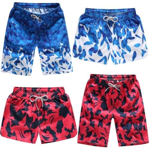 Mens Beach Shorts Ropa Para Hombre Mens and Womens Shorts Sexy Couples Beach Pants Swimming Breathable Casual Printing