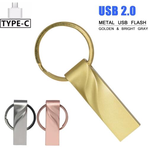 New pen drive 32GB pendrive metal High Speed usb flash drive64GB flash memory stick 16GB Key usb stick 128GB 8GB4GB Free adapter