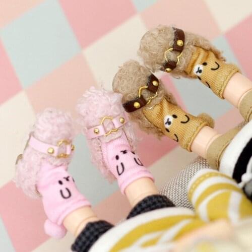 OB11 doll shoe size and Blythes size Fashion new lazy man rolls beans bean shoes versatile white powder black and other colors