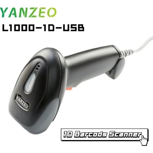 Yanzeo L1000 USB Laser Portable Barcode Scanner Wired Reader Handheld Extra Long 1D Bar Code Scanners for Retails Plug and Play
