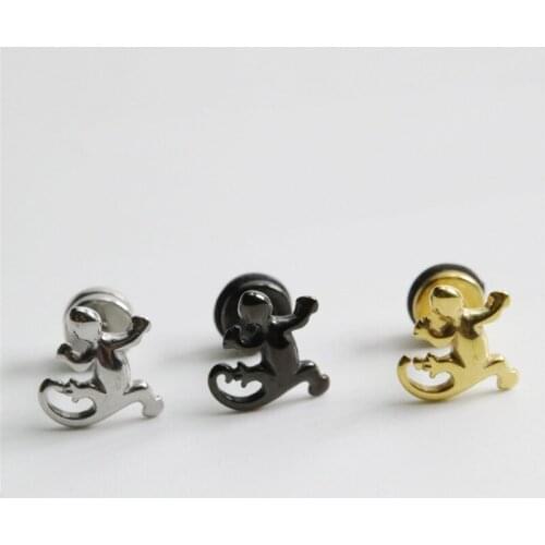 Fashion Personality Animal Gecko Earrings for Men and Women Hip Hop Accessories Wear Earrings Everyday Thick Earpin Jewelry
