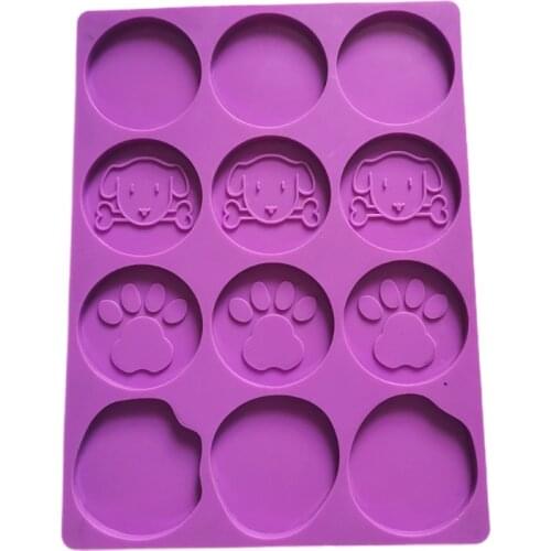 Phone Grip Epoxy Resin Mold Phone Socket Silicone Mould Love Dog Paws Bones 12 Cavity Irregular Round Mount DIY Mold