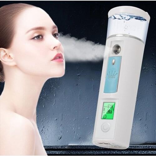 Mini portable humidifier moisture tester nano facial steamer beauty spray moisturizing cream cold spray instrument USB charging