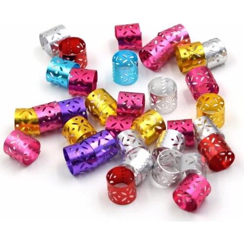 80Pcs 10/12mm hair braid dread dreadlock beads adjustable cuff clip 11mm hole clip+5pcs free hair styling diy