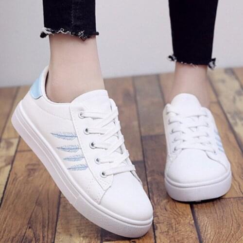 Women Flats New Fashion 2021 Women White Sneakers Womens Vulcanize Shoes Platform Lace-Up Shoes