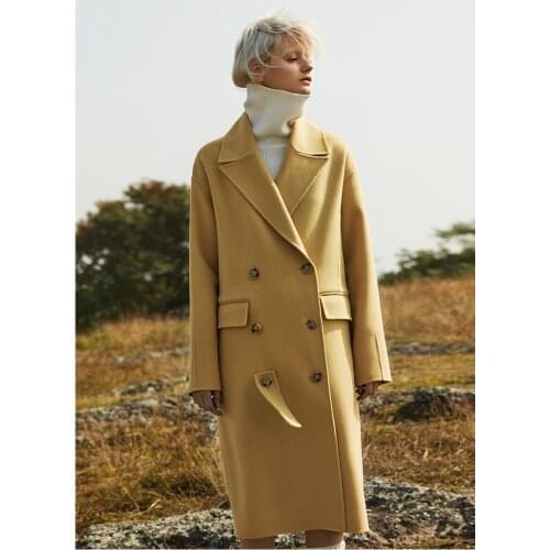 Aomao High End Double Faced Cashmere Overcoat Womens Mid Long 2021 New Ultra Fine Wool Overcoat Age Reduction