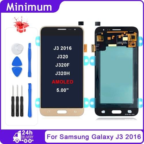 AMOLED For Samsung Galaxy J3 2016 J320 LCD Display Touch Screen Digitizer Assembly For Samsung J320 J320F J320M J320FN